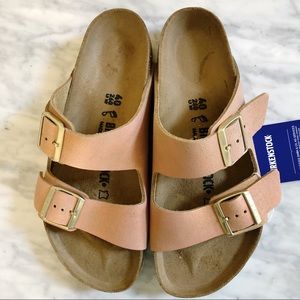 birkenstock metallic sea copper